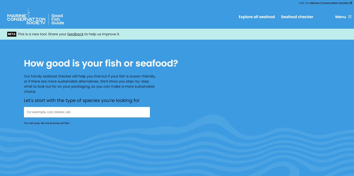 We're constantly improving the Good Fish Guide 🚦 we've created a new tool to help you find out exactly how sustainable the fish or shellfish you have in your hand is 🧐 Try our new Seafood Checker: loom.ly/nxiCB6I