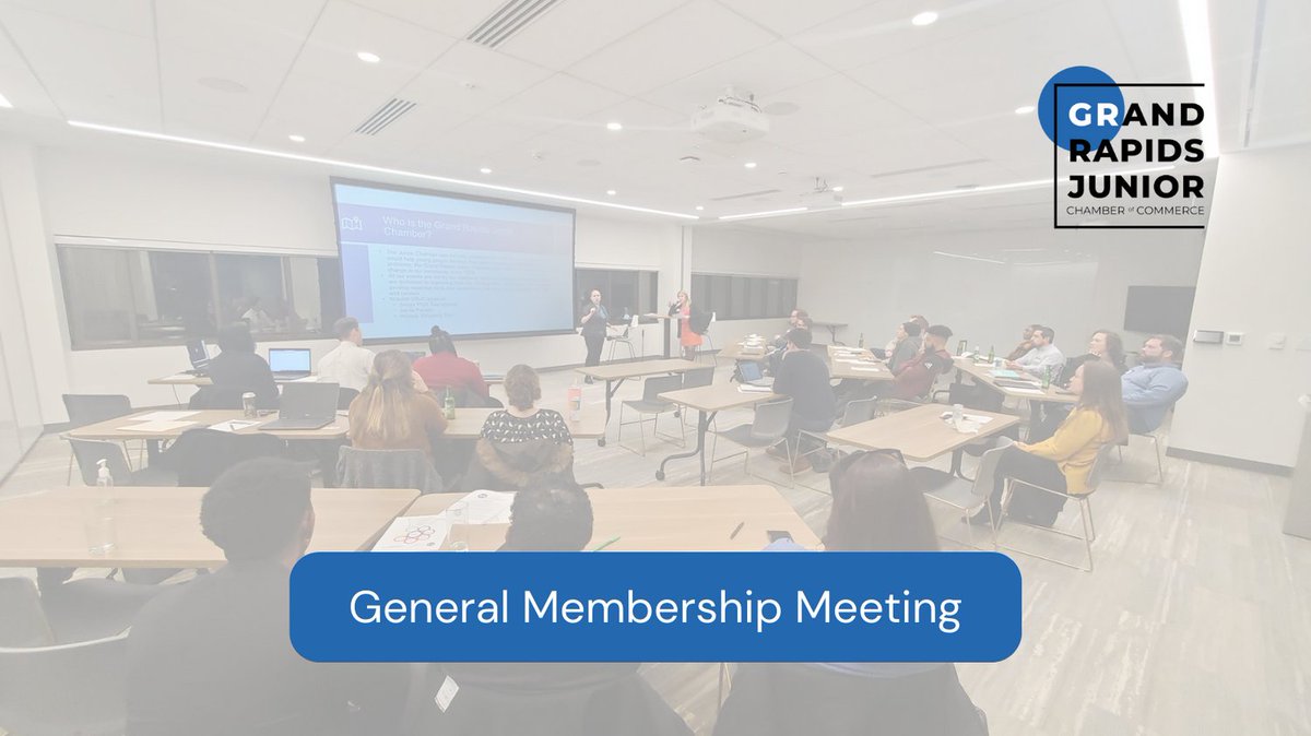 Our next General Membership Meeting is one week away on Thursday, October 13th from 5:30pm - 7:30pm. See you there?

Location: 250 Monroe Avenue NW, Suite 150, Grand Rapids, MI 49503

#grjc #community ##businessprofessional #creategreat