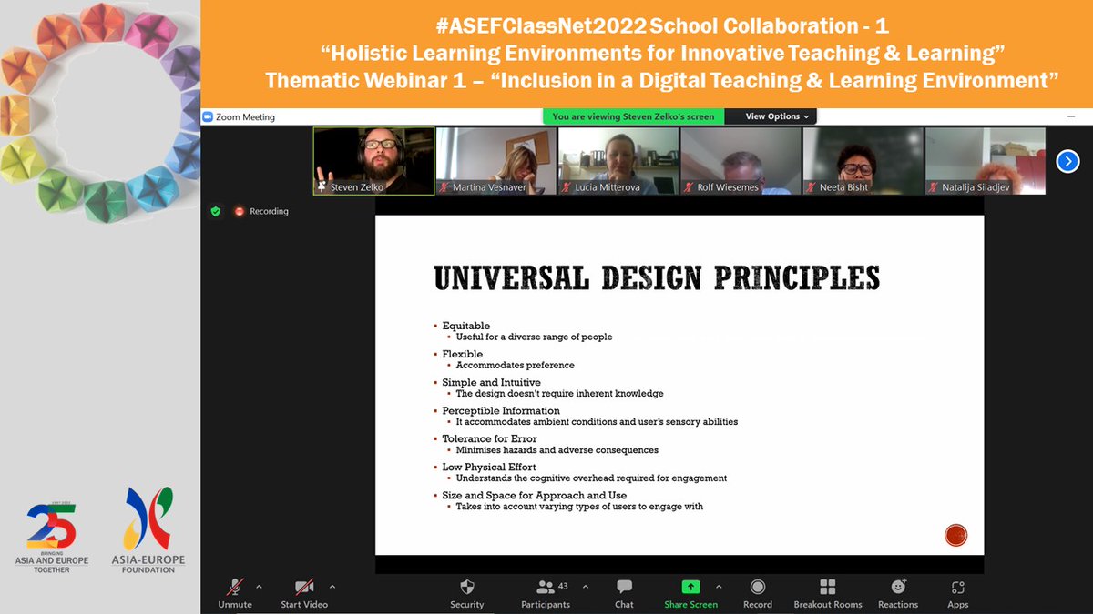 asefedu's tweet photo. ❓ What does #Inclusion mean?
❓ Why is it necessary in a #teaching & #learning context?
Participants of our #ASEFClassNet2022 School Collaboration 1 explored fundamental questions on Inclusion during a Webinar by Mr Steven ZELKO from @latrobe
#ASEF25 #ASEM #ASEFClassNet #SDG4 https://t.co/rqmQ5IwVZk