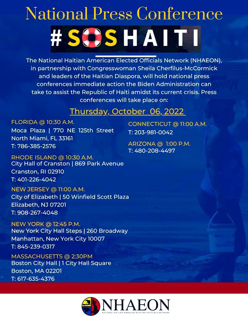 Join us today at 12:45PM on the steps of City Hall! #StandwithHaiti