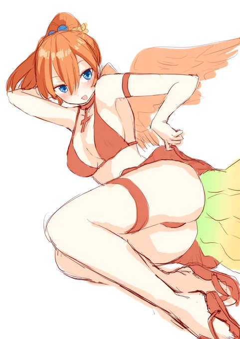 今日も色々諦めた。寒くなっても水着を描きたい。#式姫お絵かき60分一本勝負 