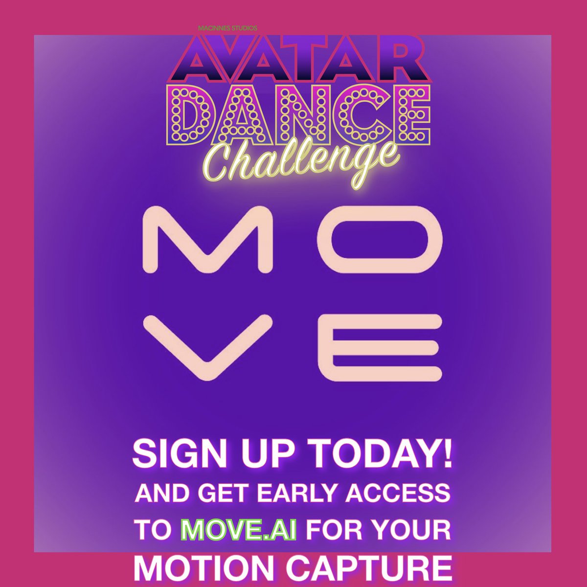 Sign for the UE5 Avatar Dance Challenge and access Move.ai's ML motion capture solution:
macinnesstudios.com/avatar-dance-c…

Win prizes from our sponsors <a href="/EpicGames/">Epic Games Store</a>, @Reallusion ,@Faceware and more.

#UE5 #avatar #dance #contest #winwin
