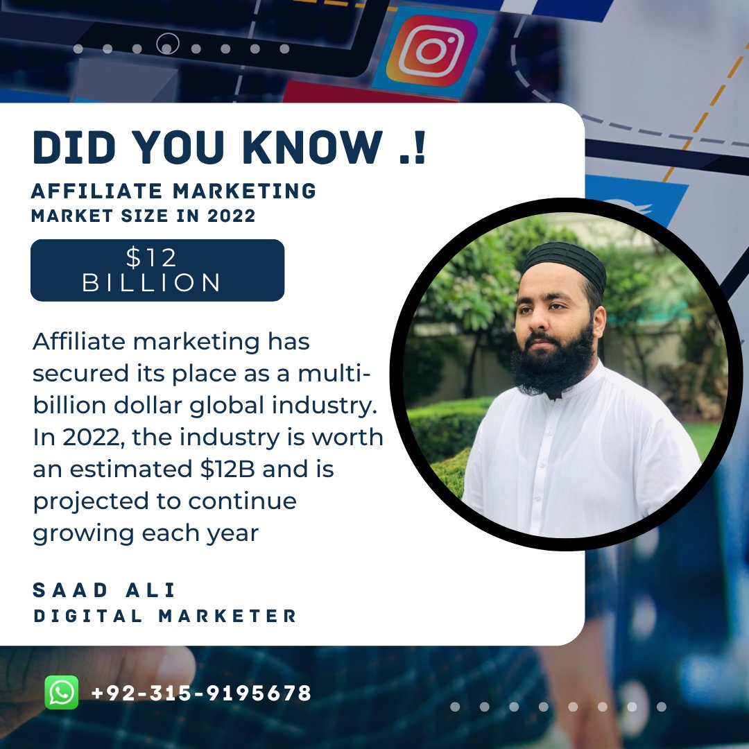 saady0787's tweet photo. DID YOU KNOW ...!
Affiliate Marketing Market size in 2022?
.
.
.
#affiliates #affiliatemarketer #affiliatemarketingtips #affiliatemarketingbusiness #Ramizraja #affiliatemarketingtutorial #affiliatemarketingtraining #affiliatemarketingservices #islamabad https://t.co/8iC8pCUmii