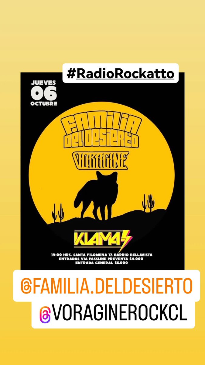 radiorockatto's tweet photo. #DalePlay @DISFONIA @theversions @Vioflesh2 @amoniacobanda @VoragineRock #ponleoreja @AlSurdelRock @DiscosLibresCL @PulsarCL @Musicachilenacl @tocatascl @parlantecl @subetuflyer @MonosCl @GoodStockRadio @DocRockandRoll @artedual @portaldisc @rockandpop @Fotechcl @MusicaNacFotech https://t.co/kWriqZ4iYf