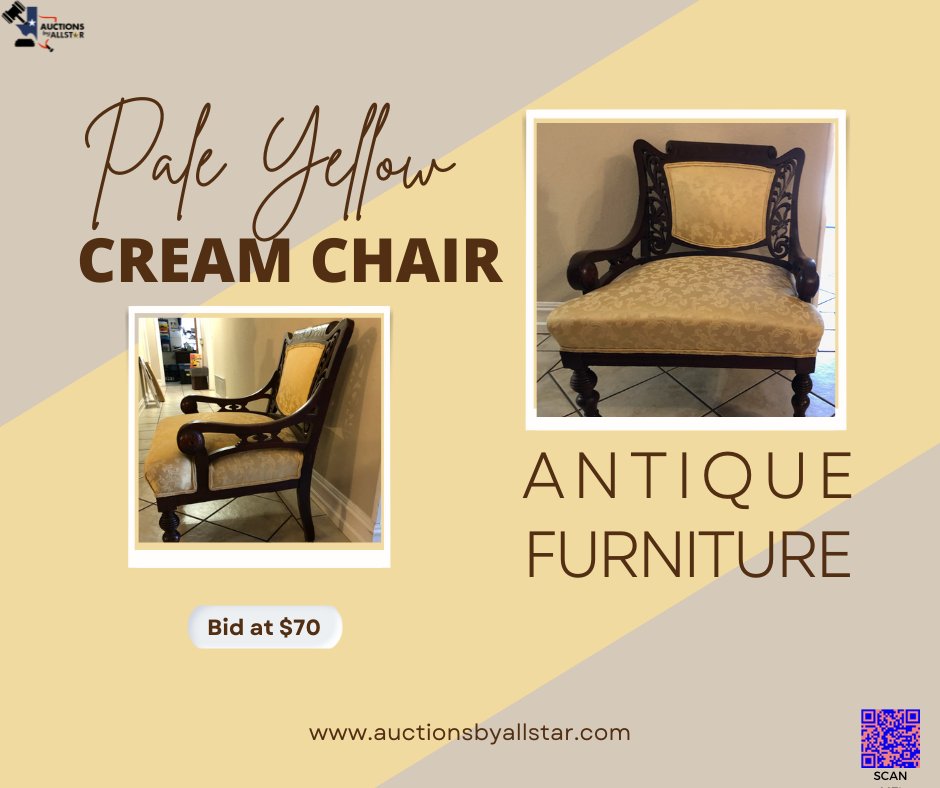 AllstarBy's tweet photo. Lot# 6413
Antique Pale Yellow-Cream Chair
Lots of carvings on the wood.

Register and Bid Now!
https://t.co/g7cNJ1r0s7
#auctionsbyallstar
#auction
#auctions
#auctioneer
#onlineauction
#onlineauctions
#onlinebidding
#antique
Visit our website at https://t.co/FS1n02dHGZ. https://t.co/JMqQ4PZIB9