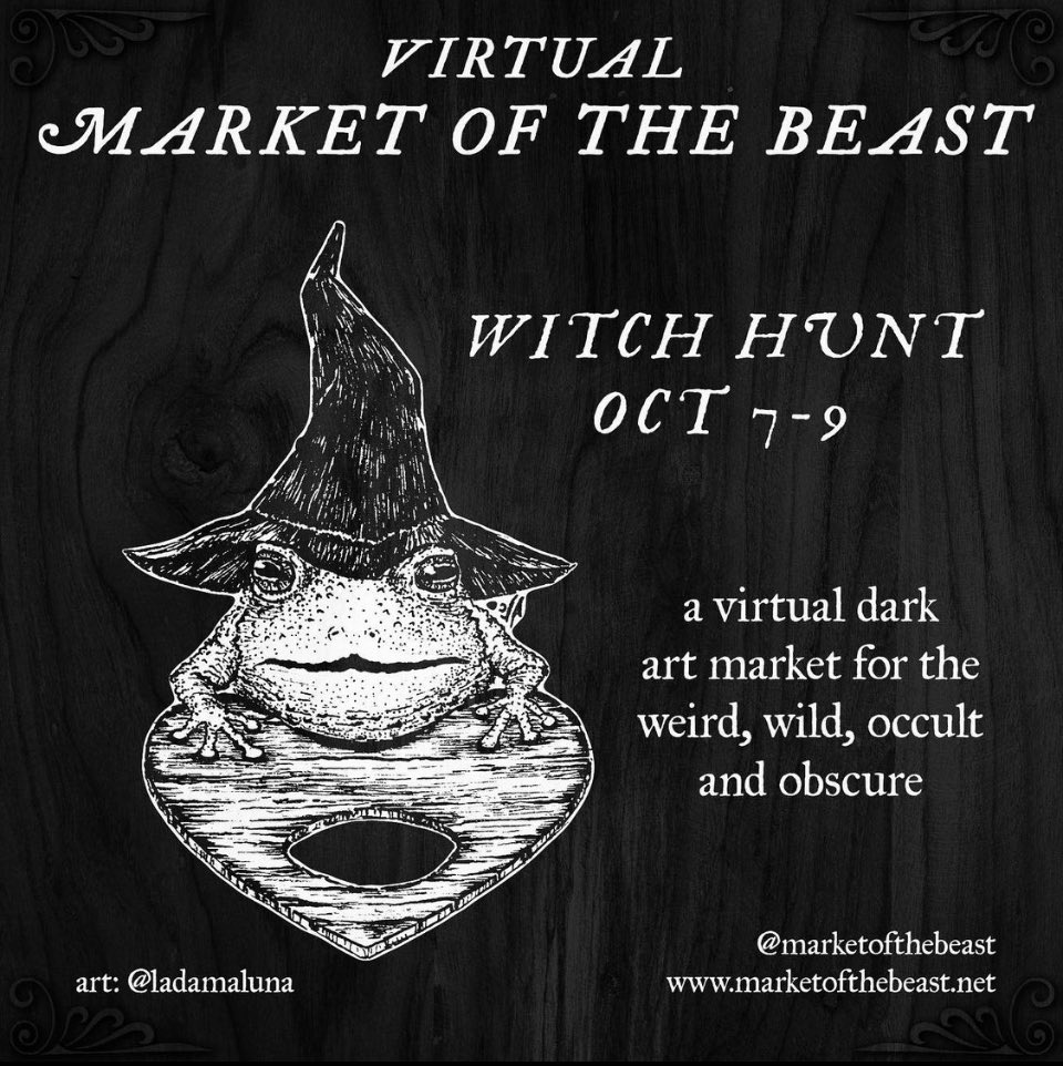 WildHornsberry's tweet image. Alright y’all, Market of the Beast is this weekend…but I’m starting now 💕 Today - Monday, everything is 20% off w/ code WITCHHUNT at checkout. No spending limit required. 

⬇️⬇️Link here⬇️⬇️

wildhornsberry.godaddysites.com/shop