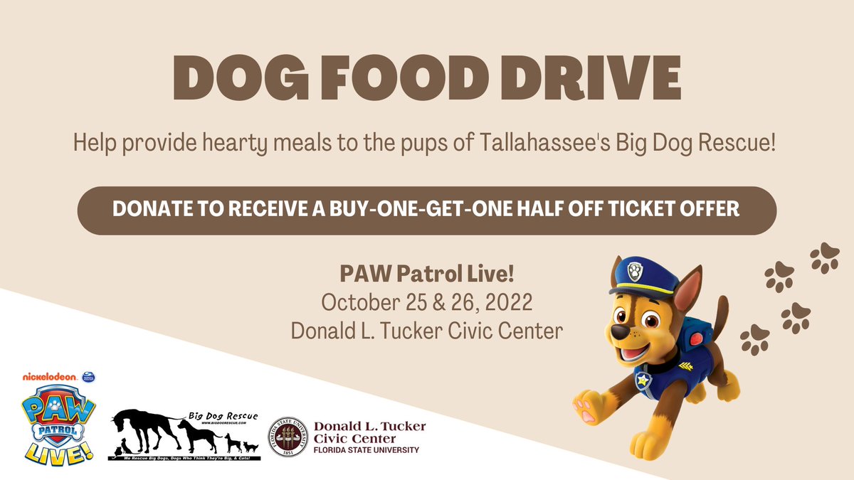Paw Patrol Live on Twitter "RT FSUTuckerCenter Ahoy Tallahassee! We have teamed up with