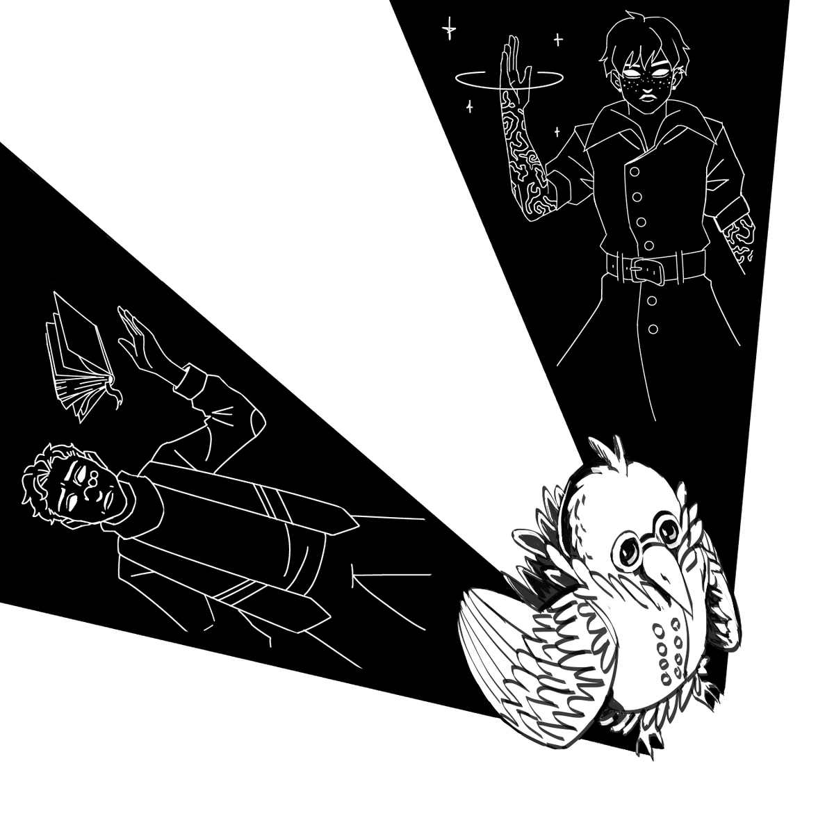Lady_tyburn's tweet photo. It's bird time &amp; I felt Manga-vibes today. Also a day late because I felt like throwing up yesterday <3 #dndtober #dndtober2022 #art #dnd #illustration https://t.co/zle0aR1HYG