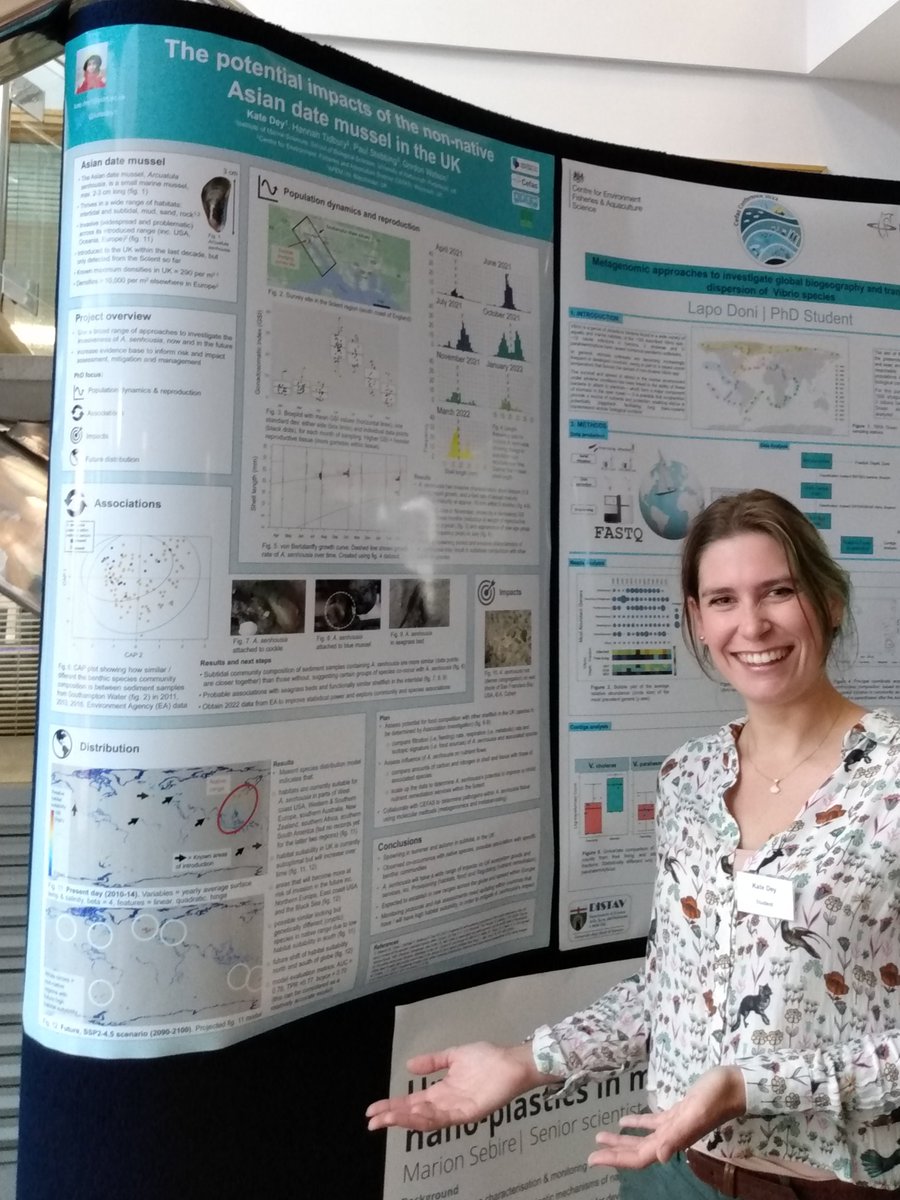 Presented my PhD research on the potential impacts of the non-native Asian date mussel at the #CefasPastAndFuture conference this week. <a href="/CefasGovUK/">Cefas</a>