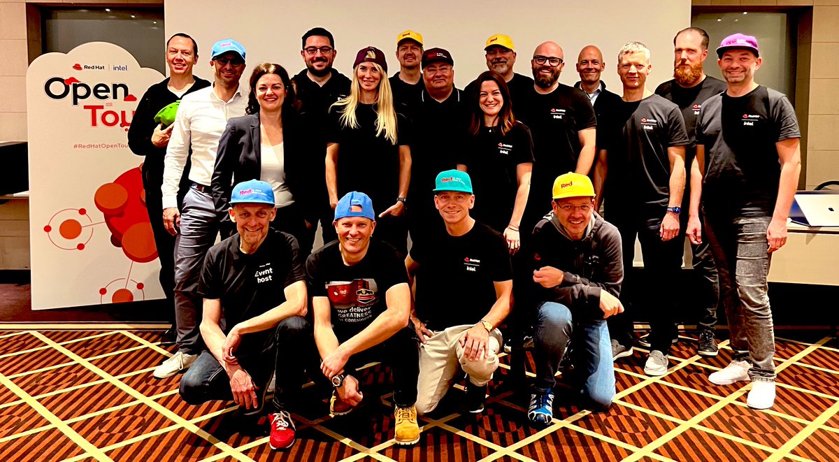 JuergenBuddy's tweet photo. #redismore thank you all the speakers and staff for your support to make @RedHatDACH #OpenTour in Munich a success @NikLemberski @myhatisred @myfear @PixelJonas @BressanMiriam https://t.co/NUfJ6DIQYI