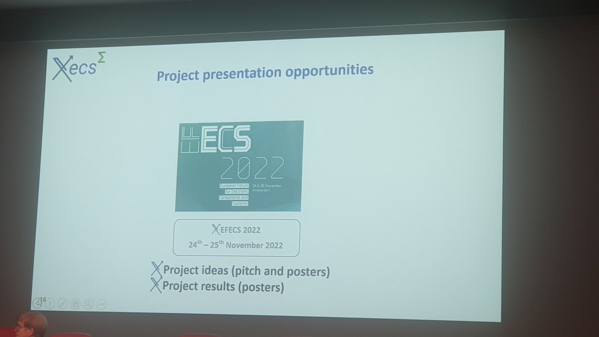EPoSS Annual Forum 2022 in Turin presents the EUREKA Xecs cluster guidelines on submitting a successful application by @RohrbahNadja @xecs_eureka @AENEAS_EU @EPoSS_news