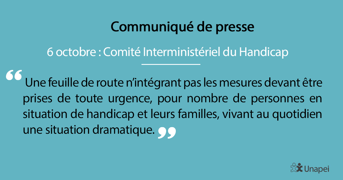 🔴 Comité interministériel du handicap #CIH
✋ L’Unapei rappelle que les pers. en sit. de #handicap ont des droits et qu’il incombe à l’Etat de s’assurer de leur effectivité. 

👉 Lire notre CP bit.ly/3fH66Wx