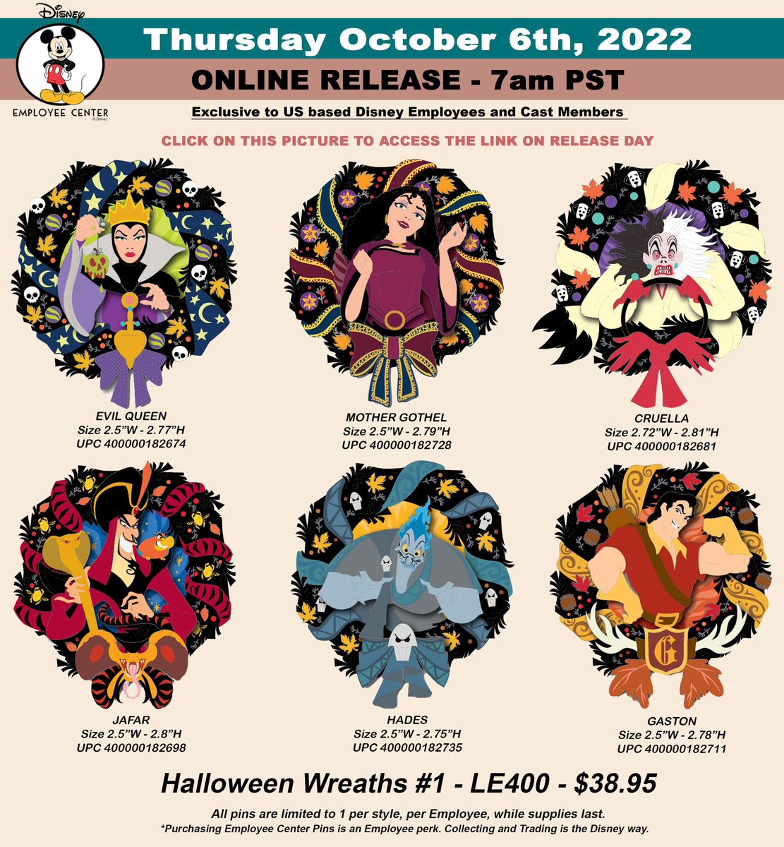 Disney Pins Blog on Twitter "Halloween Wreaths Pin Series 1 released