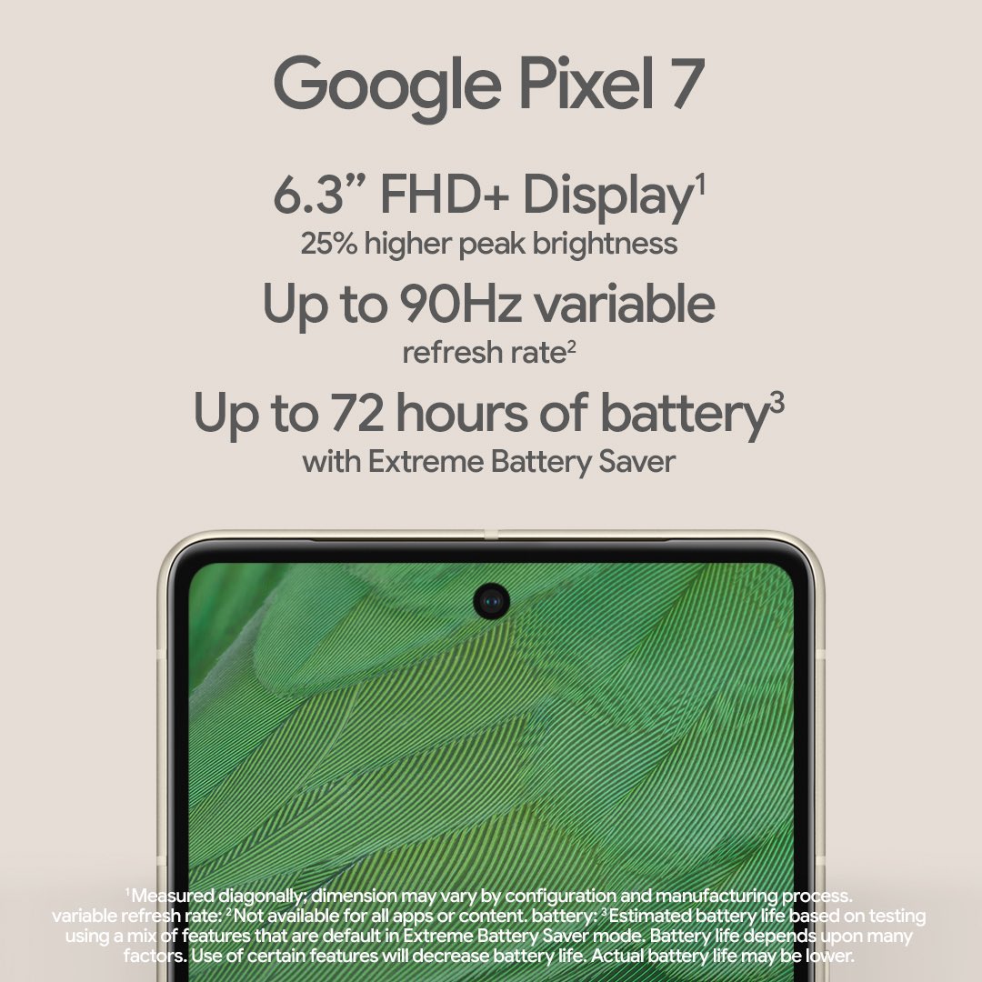Anthony on Twitter "Google Pixel 7 series, now with up to 72 hours of