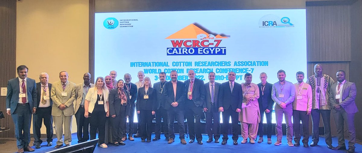 ICAC_cotton's tweet photo. Congratulations to all of the members of the new Executive Committee at the International Cotton Researchers Association (ICRA). They were recognised during the 7th World Cotton Research Conference (WCRC), happening now in Cairo, and will serve until the next conference in 2026. https://t.co/VEtWXXh3SQ