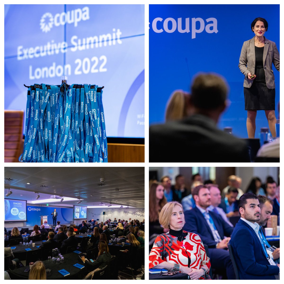 Coupa's tweet photo. We had an incredible session with Lauren Feery of Diageo at our London Executive Summit today! Thank you, Lauren,  for the key insights into how Diageo puts inclusion &amp; diversity at the forefront of its digital transformation journey. https://t.co/JQ2uRuMah2 #powerofspend #esg https://t.co/roZGfc0kes