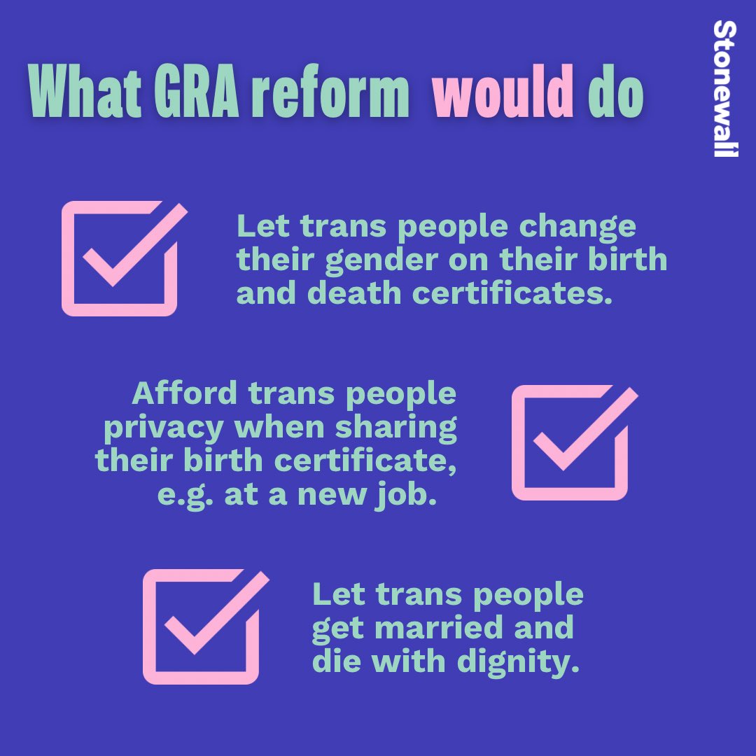 stonewalluk's tweet photo. Today we've seen positive steps towards trans equality in Scotland. 🎉

What do changes to the Gender Recognition Act mean? Find out below. ⬇️

💻 Ask your Scottish friends to email their MSPs to back the Bill before 27 Oct using our handy tool! https://t.co/XxIVx7deQb