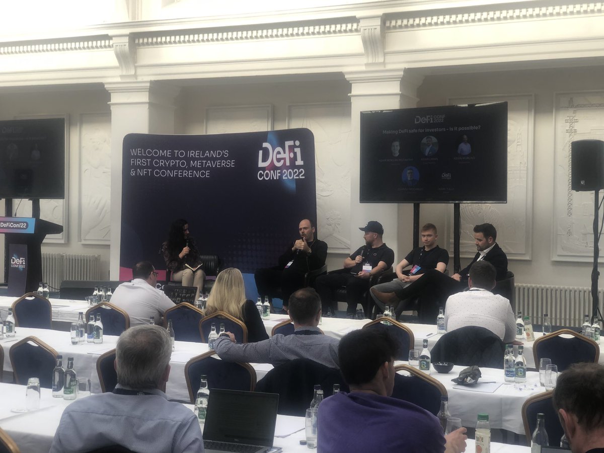 DeFi_Conf's tweet photo. 📣 The big question being asked on the main stage - is it possible to make DeFi safe for investors? ⚡️

#DeFiConf22 https://t.co/nQlSel9c6A