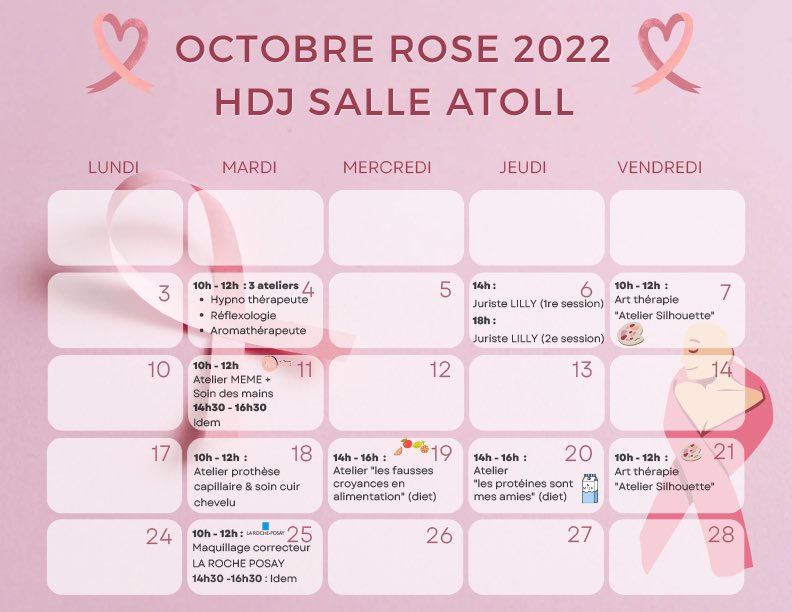 [Octobre rose]
Au CHRU de Tours, tous les professionnels sont mobilisés !
En hôpital de jour de cancérologie au centre Henry Kaplan, les équipes ont organisé un programme d'ateliers pour les patientes prises en charge. 
#OctobreRose2022