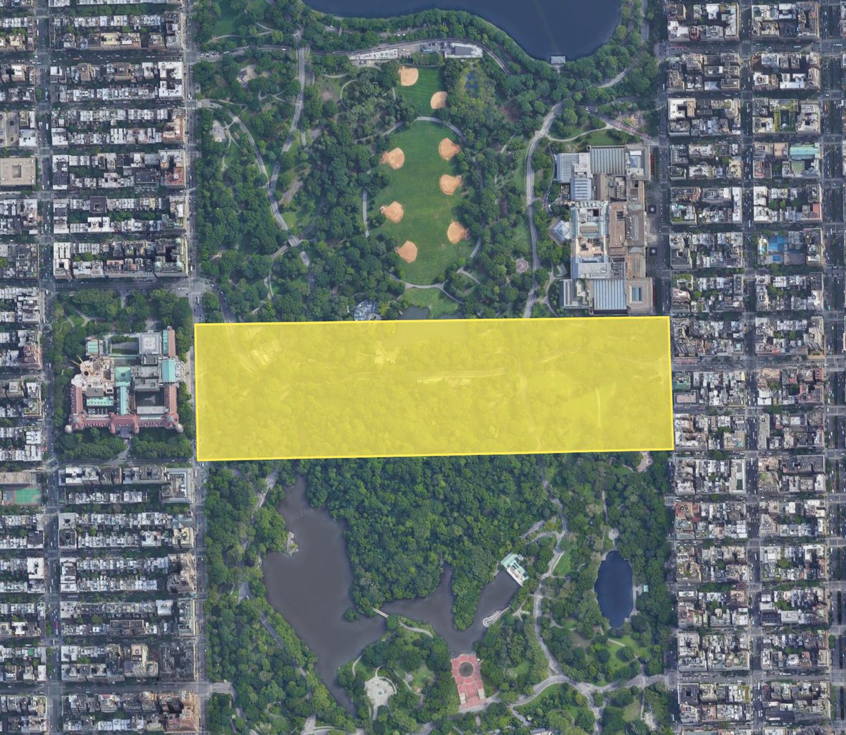 the_transit_guy's tweet photo. If the Museum of National History and the MET had to adhere to Jacksonville's parking requirements, 8,400 parking spaces would be required. The lot would be the size of 9 city blocks or would take 6% of Central Park. https://t.co/sR20BKvkhj