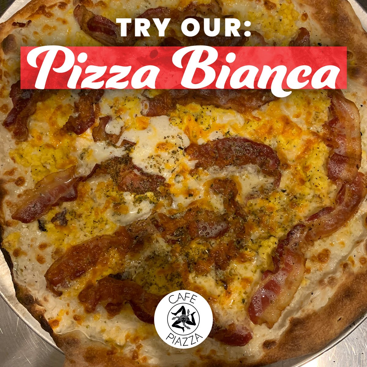 CafePiazzaSTL's tweet photo. Tired of plain cheese pizzas? Cafe Piazza offers delicious specialty pizzas! 

One of those is our Pizza Bianca, which includes:

🤤 Alfredo Cream Sauce
🤤 Grilled Chicken
🤤 Bacon
🤤 Shaved Parmigiana

Swing by our restaurant and try it out today!

#Pizza #STLPizza #STL #STLEats https://t.co/PkfuxXaISG