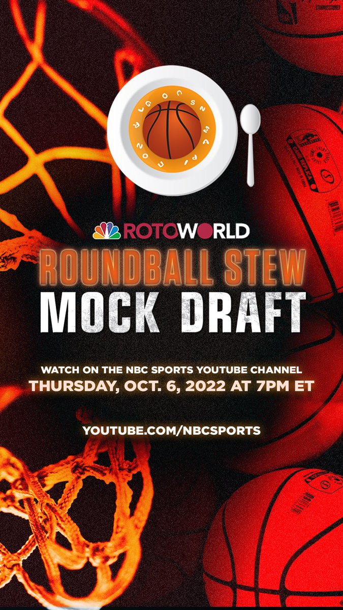 The Roundball Stew Crew is coming at you with the ultimate mock draft.

See which stars go in what rounds TONIGHT at 7PM ET on YouTube: bit.ly/3yl9FrY