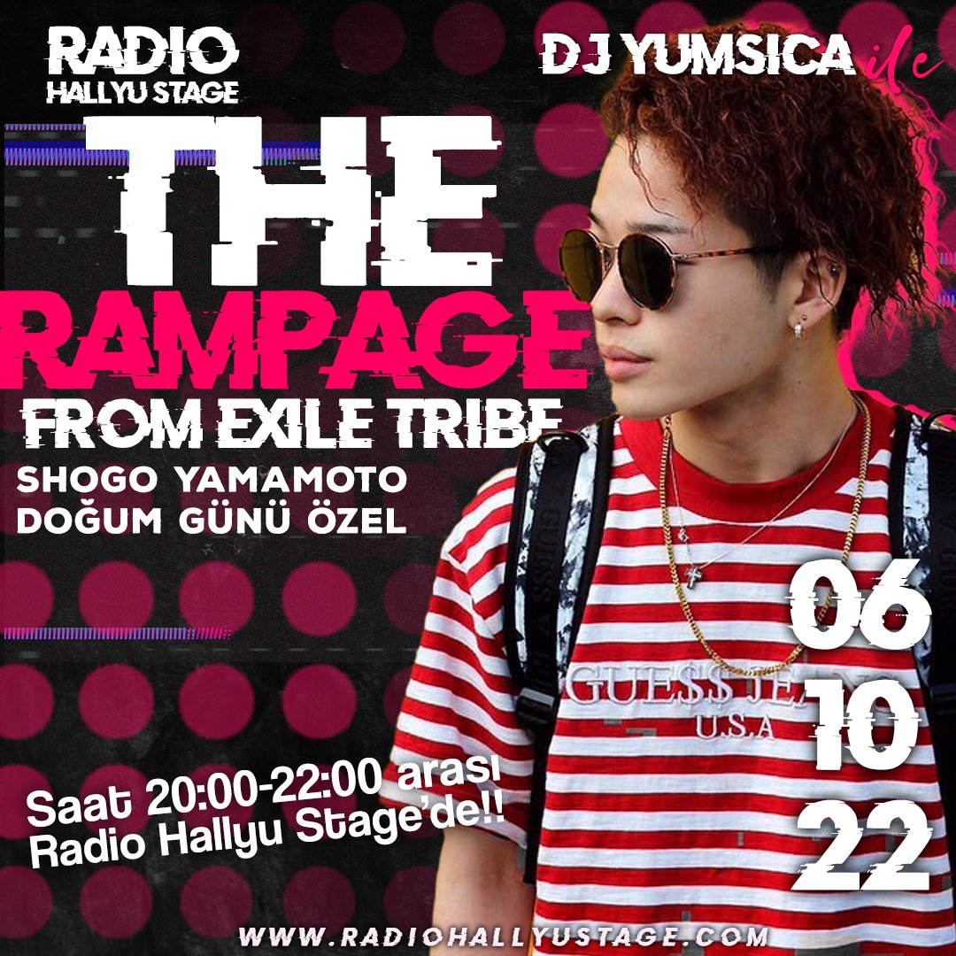 RadioHallyuStg's tweet photo. 🎙️ | THE RAMPAGE FROM EXILE TRIBE ÖZEL YAYIN

Bugün saat 20:00'de The Rampage şarkıları eşliğinde Yamasho'nun doğum gününü kutluyoruz! Sohbet panelimizde buluşalım! ✨️

@GenerationsTR 
https://t.co/G4Qq3t3y7D https://t.co/6np9SXCLy9