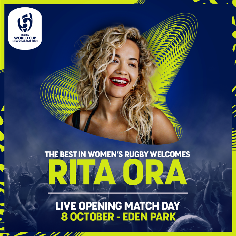 rugbyworldcup's tweet photo. A global icon on an iconic stage 🏆
 
Introducing the one and only, Rita Ora 🎉

📅 8 October, Eden Park
#RWC2021