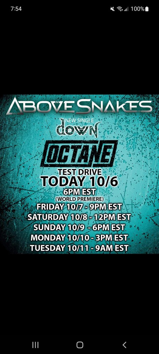 metalbaby42319's tweet photo. @Abovesnakesband @SXMOctane @josemangin @shannongunz @CiBabs @jesealeeshow
FUCKING STOKED TO HEAR THIS BANGER!!! 🤘🔥🖤 SO PROUD OF THESE GUYS!! 🔥🖤🤘
#octanetestdrive #kickassmusic #abovesnakes #DOWN https://t.co/xOJWceRe9M