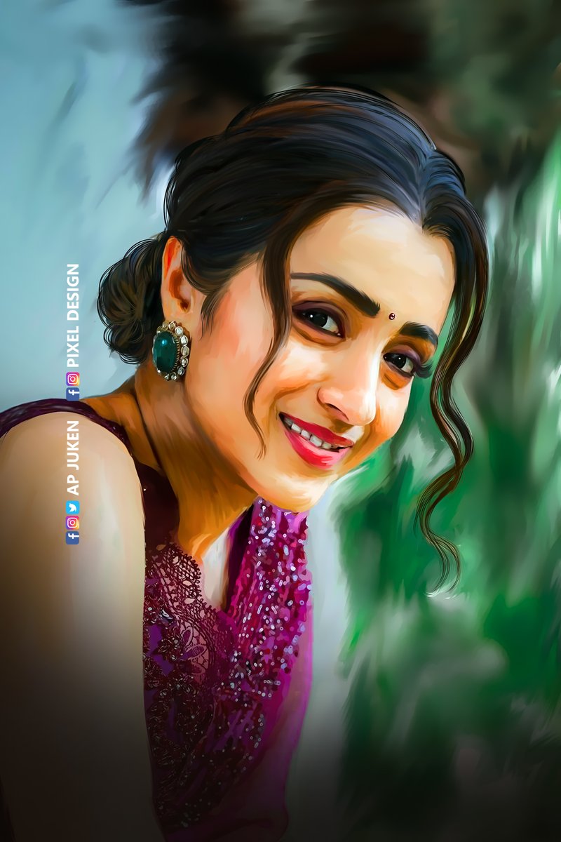 ApJuken's tweet photo. My Artwork Gorgeous @trishtrashers ❤️❤️❤️
#Trisha #TrishaKrishnan #PonniyinSelvan #Kundavai
#smudgeart #digitalpainting #colourful #art #digitalart #artwork #photo #photoshop #smudgebrush #PixelDesign #pd
#jukendesign https://t.co/dejD7LmI55