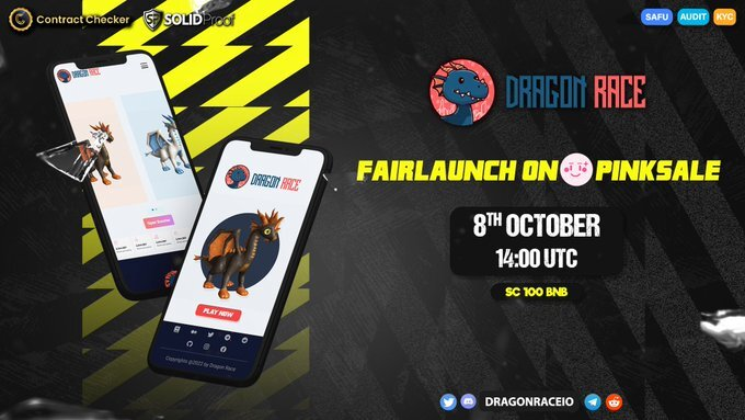 c_cryptocost's tweet photo. @Dragonraceio is a Play-to-earn PVP mythical creatures racing game. 

🎮Game Live

🏆Tournaments

💵Staking

✅KYC, AUDIT &amp; SAFU

FairLaunch: https://t.co/IYCAc7IB43

#Dragonrace #Dragace #SAFU #PINKSALE #GameFi #trade #Binance #BSC #Presale #BSCGems #FairLaunch https://t.co/ZkbvduMibi