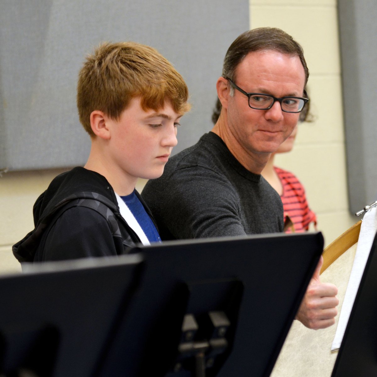 OneidaCSD's tweet photo. This morning, Composer @BrianBalmages visited Otto Shortell Middle School and worked with the 6th grade band, as well as the 7th and 8th grade band. Brian is known worldwide as a composer and conductor. Both bands played one of his pieces in their rehearsals. https://t.co/LFxwEISm78