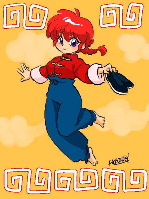 雑談でらんまの話出てきて嬉しい過去絵のらんまとラムちゃん 