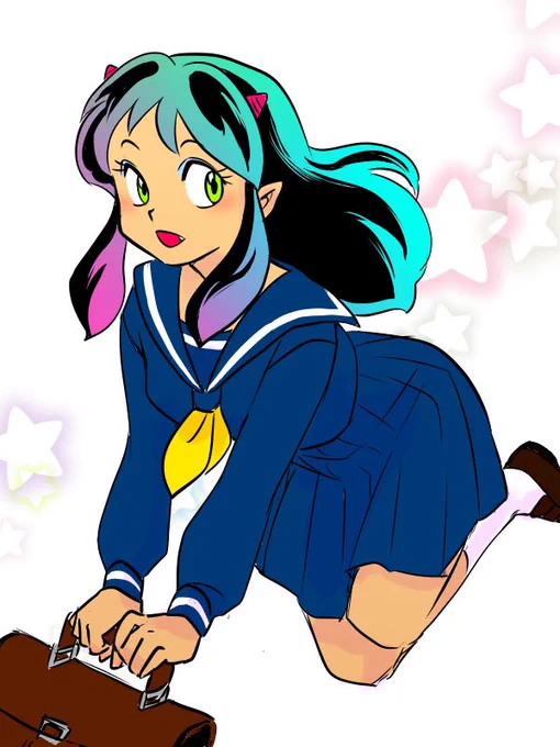 雑談でらんまの話出てきて嬉しい過去絵のらんまとラムちゃん 