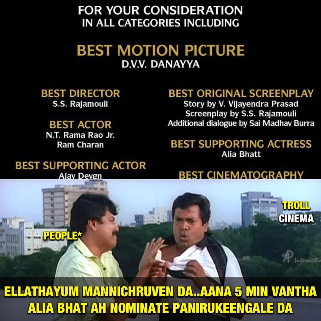 Troll_Cinema's tweet photo. #RRR atrocity🤣

#RRRForOscars #Oscar #RRRMovie https://t.co/U9mzUbLcBk