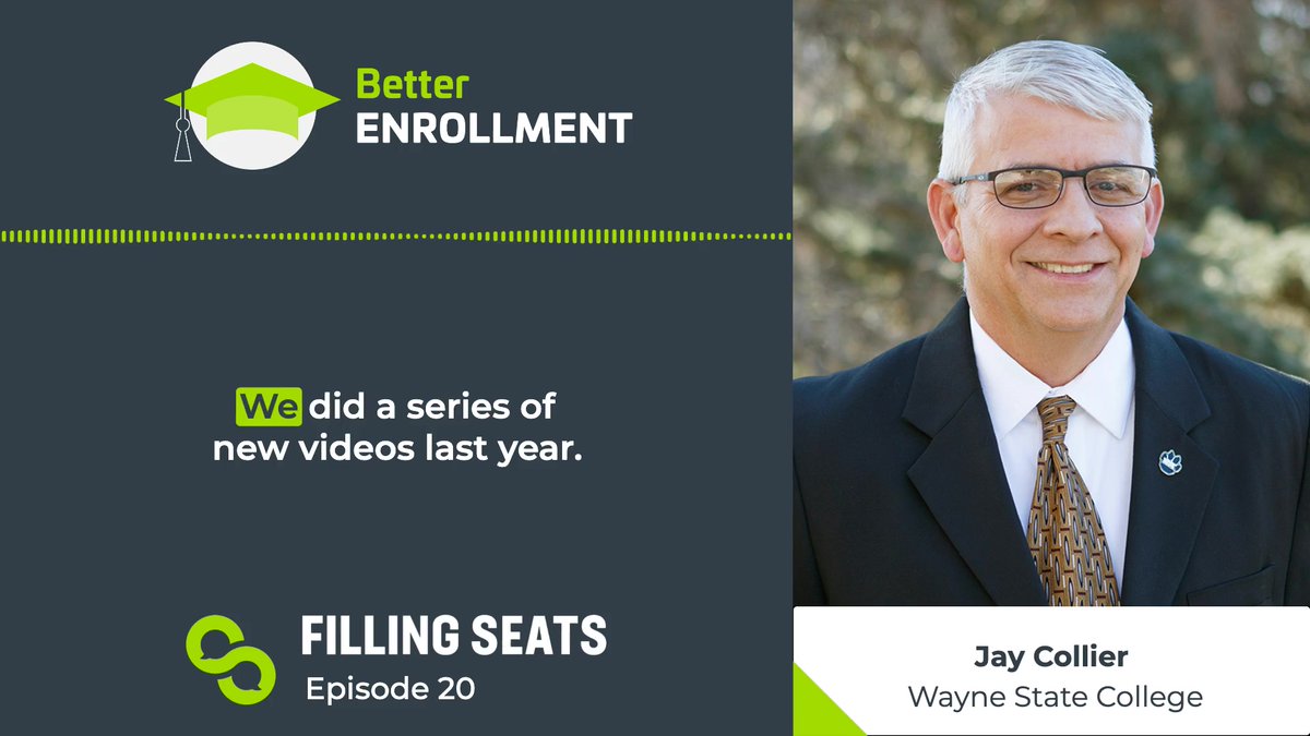MyStudentBridge's tweet image. In Episode 20, Jay Collier, the Director of College Relations at @waynestcollege, discusses a few of the “fresh, young, and relevant” strategies his team used to see a 25% increase in enrollment. 'Filling Seats' Podcast: bit.ly/3V6EuKU. #highereducation #podcast