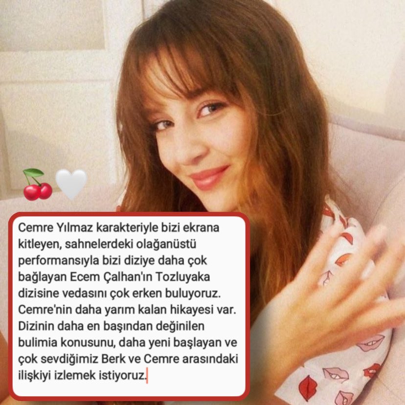 bercemetknlk's tweet photo. Cemre bu dizinin temel taşlarından biri, lütfen bize bir şans daha verin. @EmellKurt @_NTCMedya @FOXTurkiye @tozluyakafox @semihba @YektaTrn https://t.co/YSjE31Roec