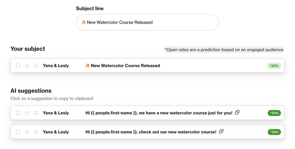 Are you sending emails much? To stay in the #AI tools, this one ortto.com will try your subject and propose new ones while giving you an open rate percentage.