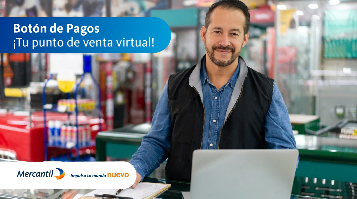 MercantilBanco's tweet photo. Afilia tu negocio al Botón de Pago (API) y súmalo a tus formas de pago. Así tendrás un punto de venta virtual y una nueva opción de pago cómoda y sencilla para todos tus clientes.

Conoce mucho más visitando nuestra página web.

#Mercantil #BotonDePagos https://t.co/AgijWcvs4F