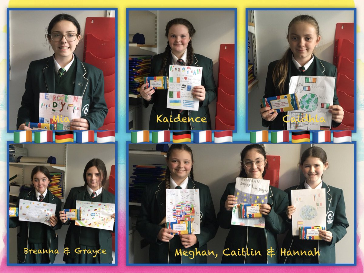 <a href="/LanguageStCs/">StCecilia'sLanguages</a> <a href="/StCeciliasDerry/">St. Cecilia’s College</a> 
Congratulations to the winners of the ‘European Day of Languages’ poster competition! Well done, girls! Ar dóigh 🇮🇪 Excellent 🇫🇷 ¡Excelente! 🇪🇸