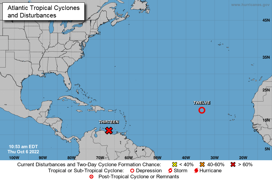 MeteoZulia's tweet photo. ⚠️🚨#Actualización
Se formó el Posible ciclón tropical trece #PCT13 LA PERTURBACIÓN EN EL SUR DEL MAR CARIBE SE ESPERA QUE SE CONVIERTA EN TORMENTA TROPICAL DURANTE LOS PRÓXIMOS DÍAS... ...FUERTES LLUVIAS SE ESPERAN A TRAVÉS DE LAS ISLAS A.B.C Y VENEZUELA https://t.co/lhAALhJEsr