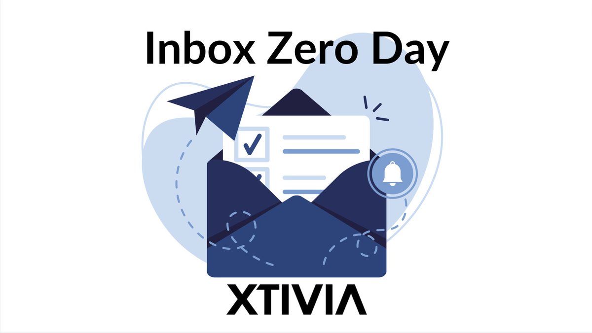XTIVIA's tweet photo. Is your inbox full of old emails? Today is National Inbox Zero Day, celebrate today by deleting all of the old messages sitting in your inbox. 📨 #InboxZeroDay #ITsolutions #Organize https://t.co/eTP81ydexA