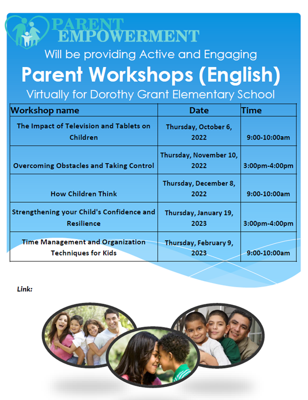 Hello DGIA Family! Just a reminder that today we are starting our Parent Empowerment series in English for our families. Our first meeting will focus on the impact of television and tablets on children. Come join us from 9 a.m. - 10 a.m. bit.ly/ParentEmpowerm… #DGIAfamily