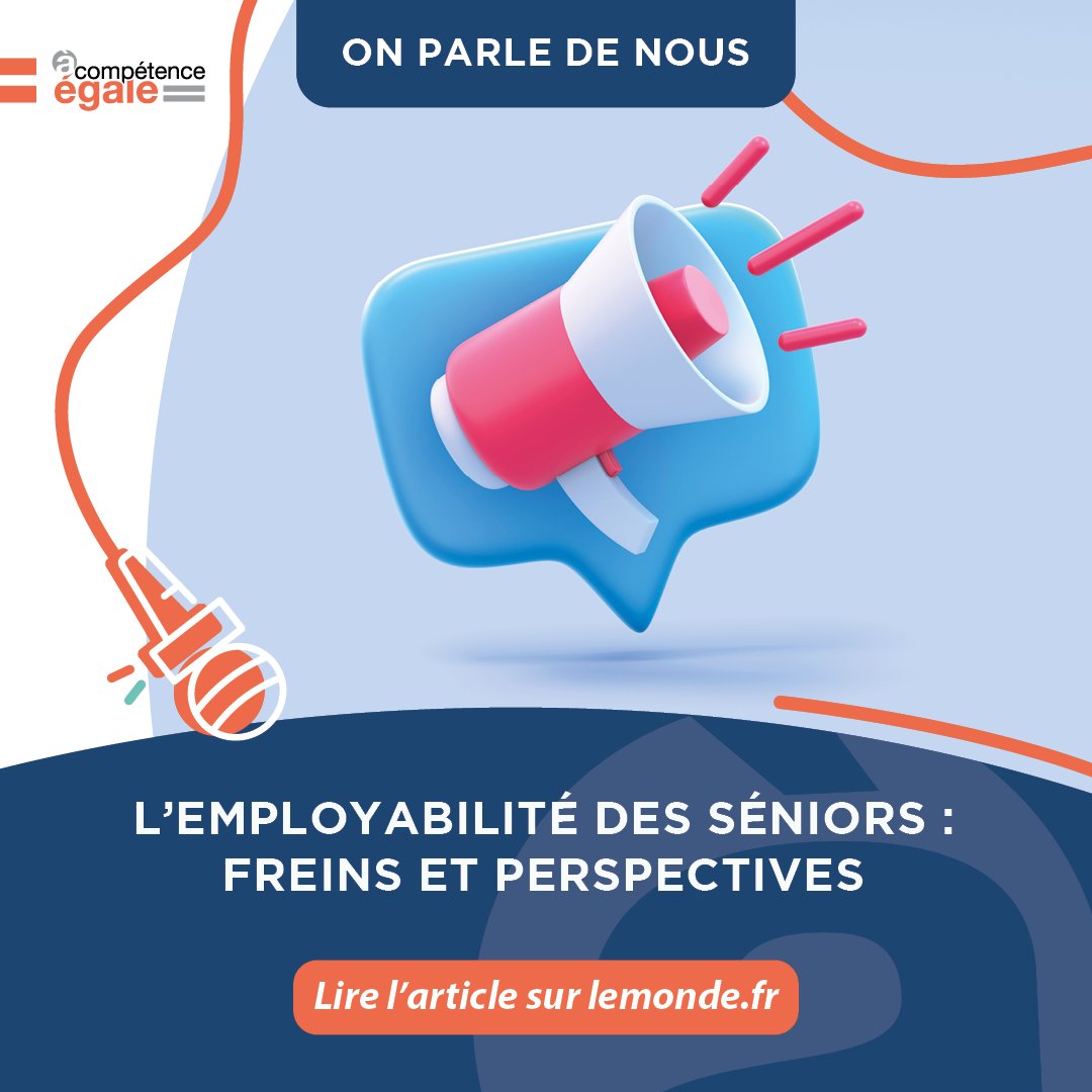 Acompetencegale's tweet image. Notre grande enquête sur l'#employabilité des #seniors, réalisée en partenariat avec @IpsosFrance, est en ligne. Merci à @julestms du journal @lemondefr  pour la mise en lumière des résultats de l'étude.
Découvrez l'article dédié sur bit.ly/3URdPBx
