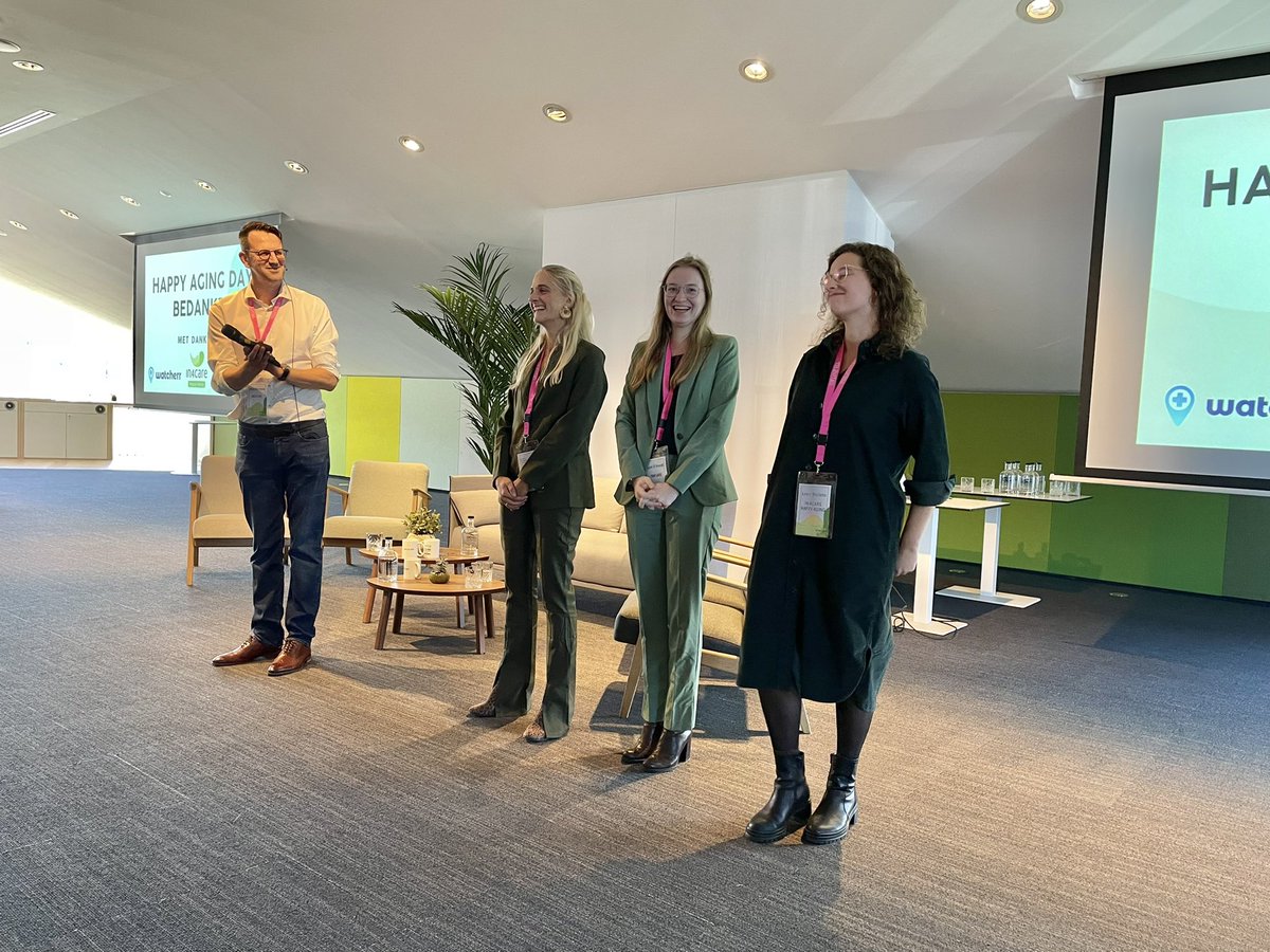 Straffe editie @HappyAging_ day @In4Care op @cordacampus : vol huis met boeiende keynotes, pitches, demo’s en panelgesprekken. #HappyAging Sterk team @nicodefauw