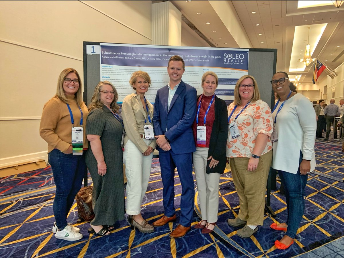 soleohealth's tweet photo. Our team was at IgNS National Conference last week and presented two clinical abstracts.

#IgNS2022 #IgNS #IVIG #SCIG #immunoglobulin #specialtypharmacy #simplifyingcomplexcare https://t.co/PTrV8cdfjZ