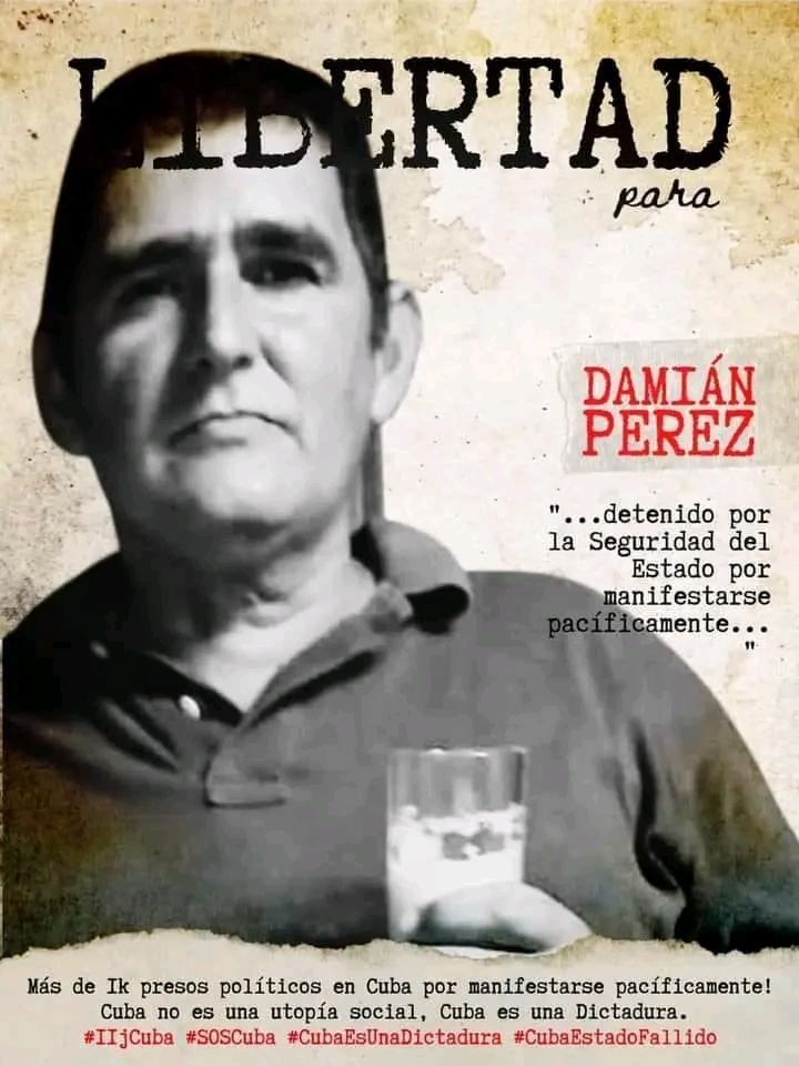 Damián Perez es uno de esos hombres dignos que ha tenido este país. Un hombre libre que ha peleado contra la dictadura desde hace muchísimos años. Lo tienen preso por ser poeta. Sueltenlo ya <a href="/minint_cuba/">MININT_CUBA</a>. Basta de represión. <a href="/PEN_LAC/">PEN International - Las Américas y el Caribe</a> <a href="/AtRiskArtists/">ARC – Artists at Risk Connection</a> <a href="/LuisDenerCuba/">Luis Dener</a> #Demóngeles