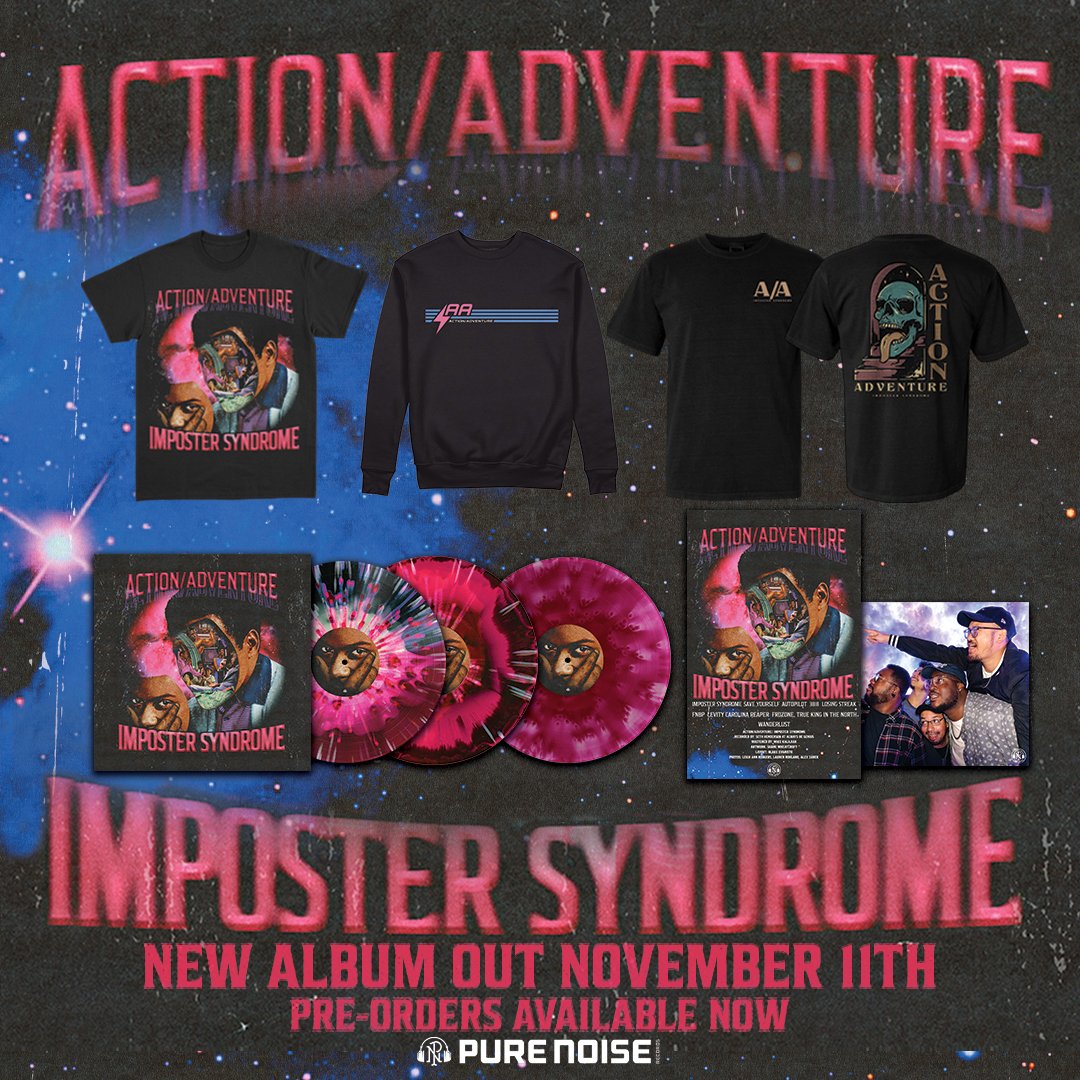 Hang out with us at <a href="/wndrmuseum/">WNDR Museum</a> while you preorder the vinyl and merch. We’re excited to finally release these new tracks we’ve been concocting for you all this time. Countdown starts now. 

Let’s get it. #poppunkincolor

➡️purenoiserecs.lnk.to/ActionAdventure