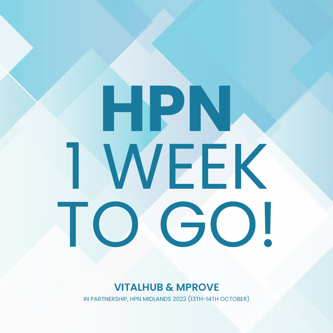 1 week to go for #HPNMidlands, where we will come together with <a href="/Mprove_io/">Mprove</a>, to show how experts working with experts can help close the gaps to deliver sustainable change and improve #patientflow.
Join our presentation on Day 1 in Breakout Room 2 at 2.50pm.
#digitaltransformation