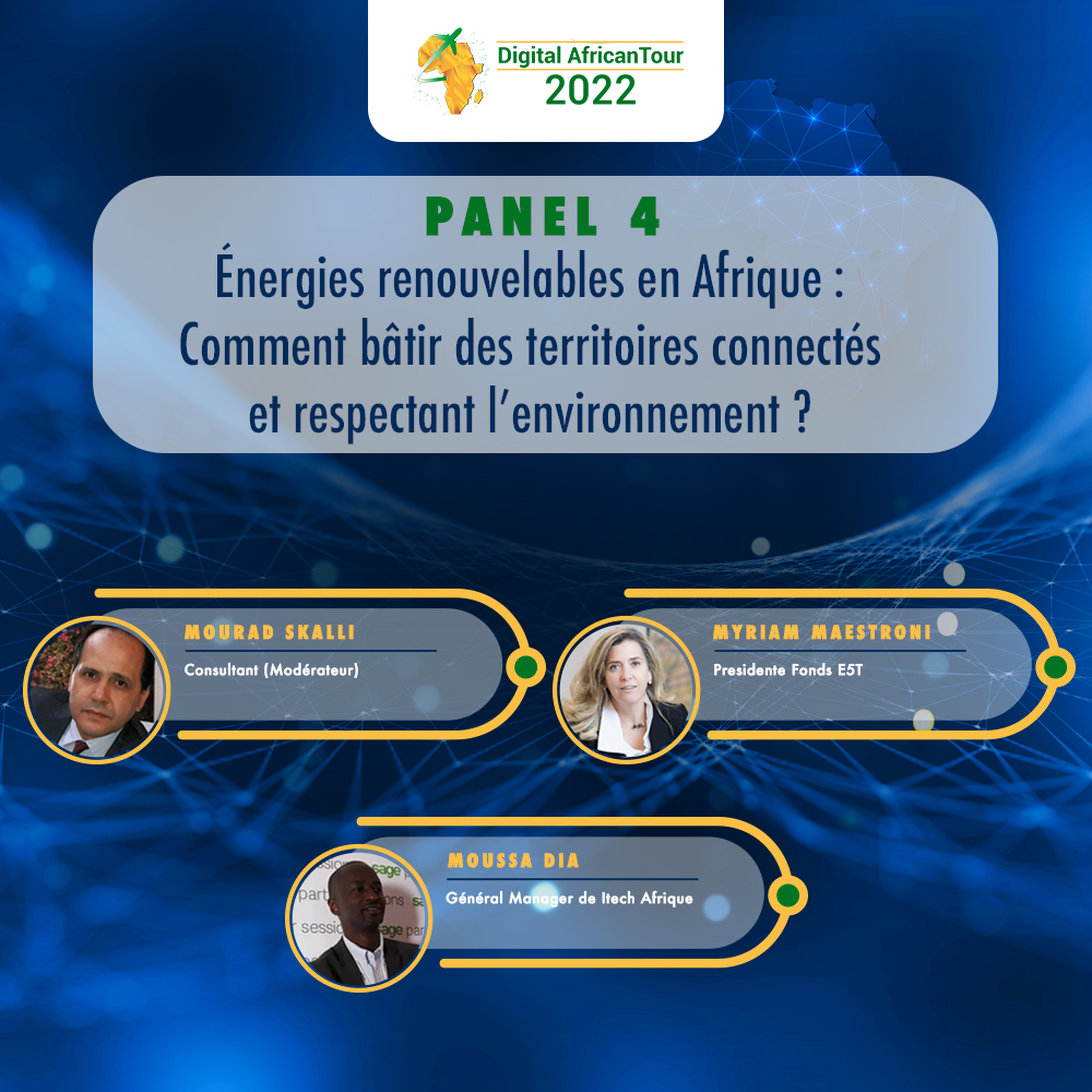 EventsCIOMAG's tweet photo. Panel 4
Énergies renouvelables en Afrique : comment bâtir des territoires connectés et respectant l’environnement ⁉️
🎙️Mourad SKALLI
🎙️@MyMaestroni, @FondsE5T
🎙️Moussa DIA, Itech Afrique
Suivez-nous en direct
⬇️⬇️⬇️
https://t.co/OpmsBqccBz
#DAT2022 #Digital #Afrique https://t.co/eTZkGhDOa2
